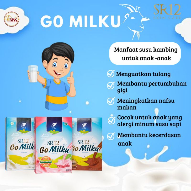 Go Milku SR12 Susu Kambing Etawa SR12 Gomilku Susu Sehat Anak Pelancar ASI Booster Busui Susu Sehat Lansia Herbal Ori BPOM