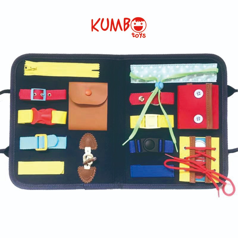 Mainan Edukasi Busy Board Dressing Skill Sensory Board Busy Bag Mainan Montessori Anak