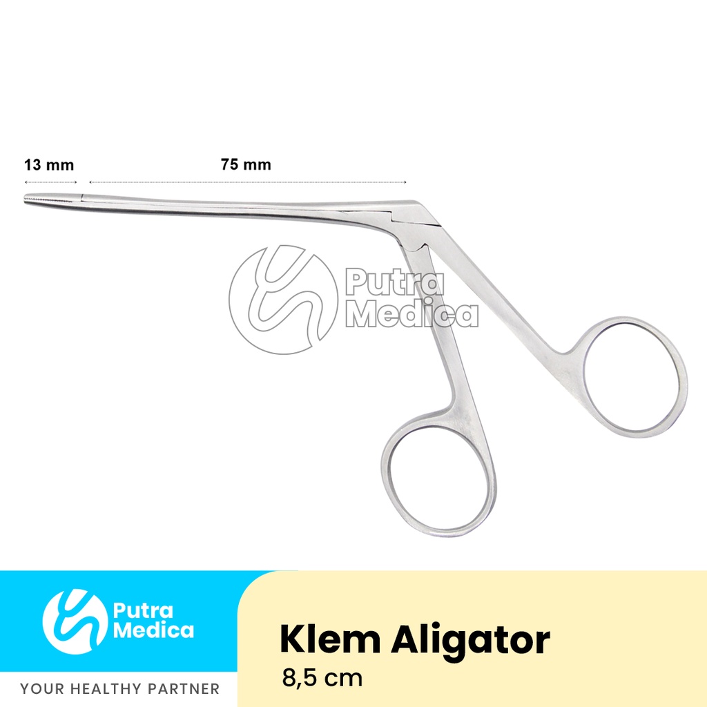 Sakamed Klem Aligator THT 14cm / Intrumen Telinga Hidung Tenggorokan / Alligator Clamp Forceps