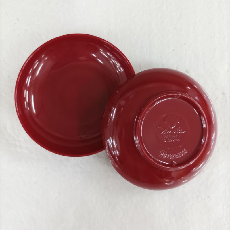 Lepek Sambal Kecap Bulat 4 inch Red Melamin Vanda