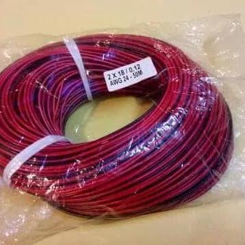 KABEL SERABUT AWG 24 MERAH HITAM 1 ROLL