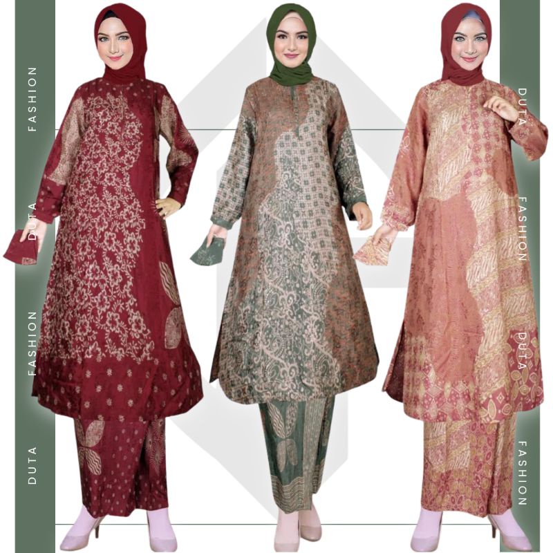 Setelan Batik Wanita Set Rok Blouse Abaya Batik Baby Premium Semi Sutra