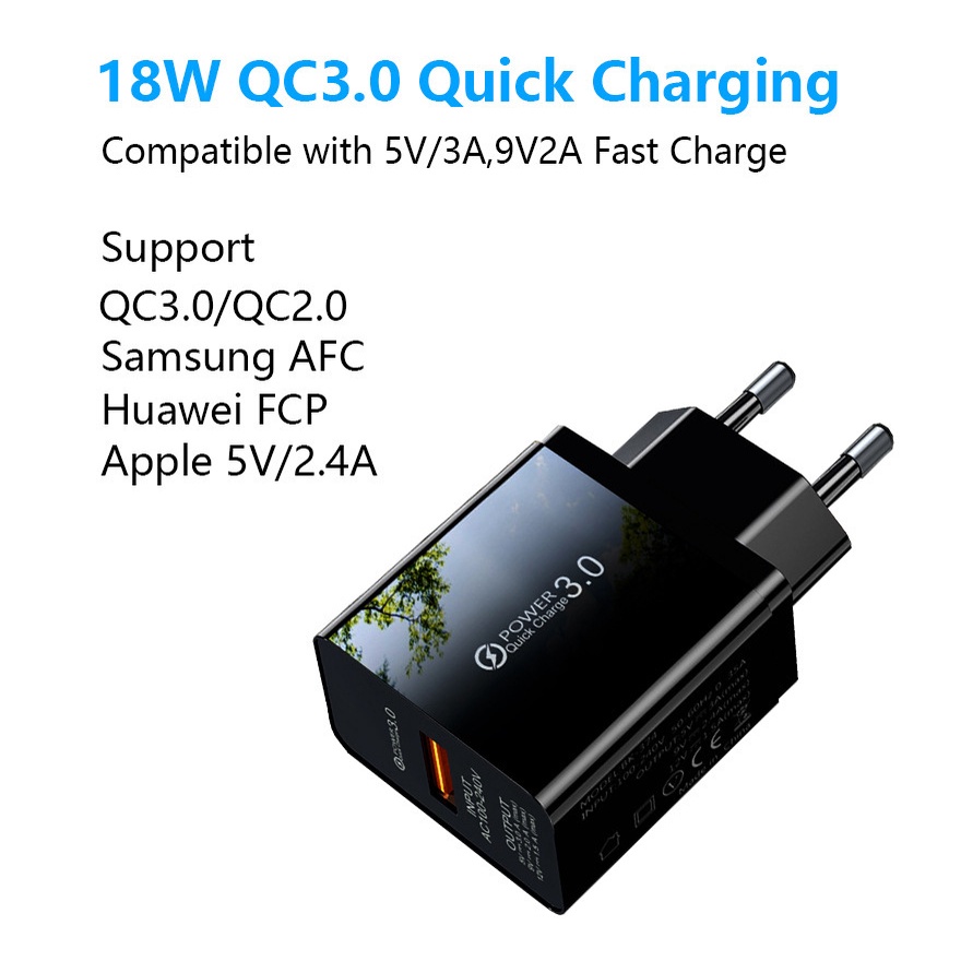 Qc 3.0 Kepala Charger Usb Tipe c Fast Charging Untuk Smartphone Android