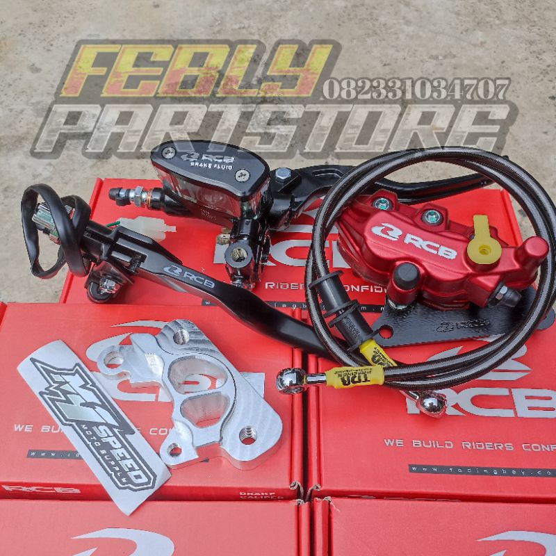 PAKET SET MASTER KALIPER RCB RX KING MASTER REM RCB OVAL 14MM SET HANDLE KOPLING RCB E2 ORIGINAL KAL