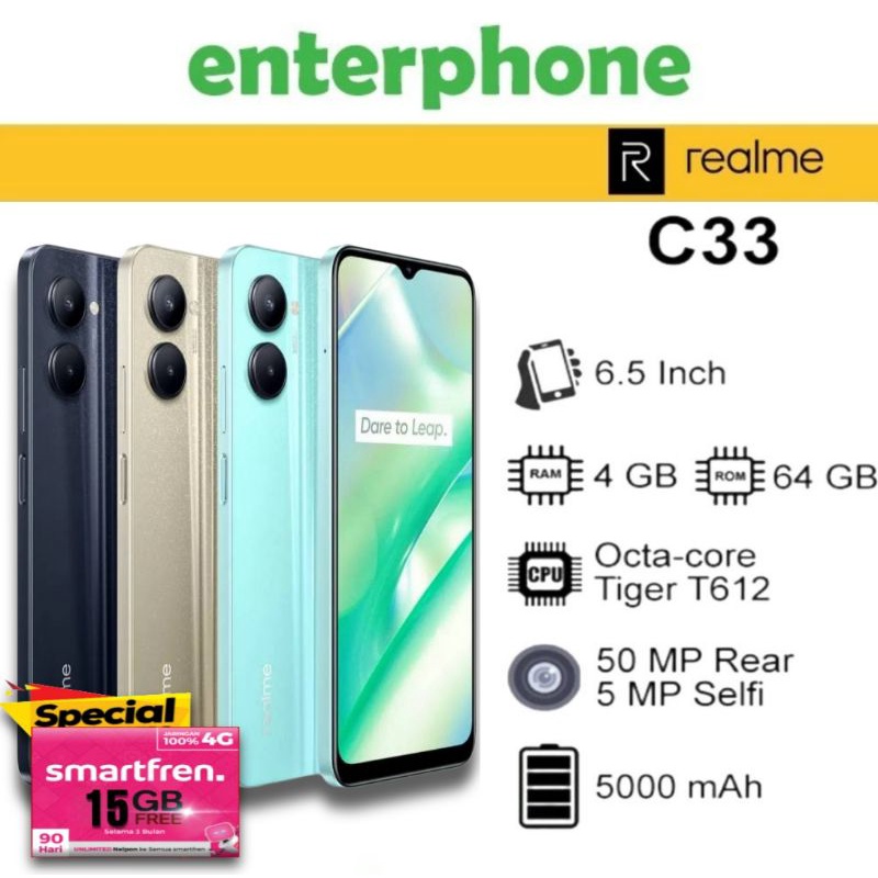 REALME C33 4/64 RAM 4GB INTERNAL 64GB GARANSI RESMI