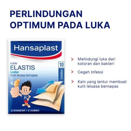 [ISI 10 PCS] * NCC * Hansaplast Plester Kain Elastis Lentur Kulit Leluasa Bernapas Melindungi Luka Hansa Plast