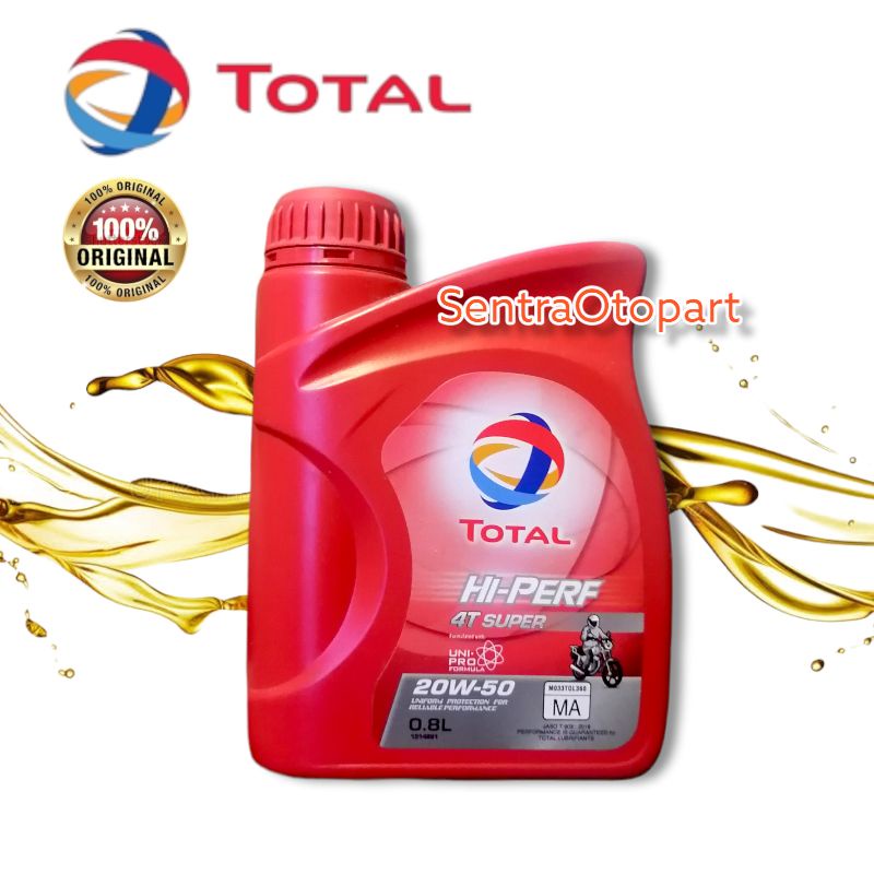 oli motor total HI-PERF 4T super sae 20w 50 MA2 800ml