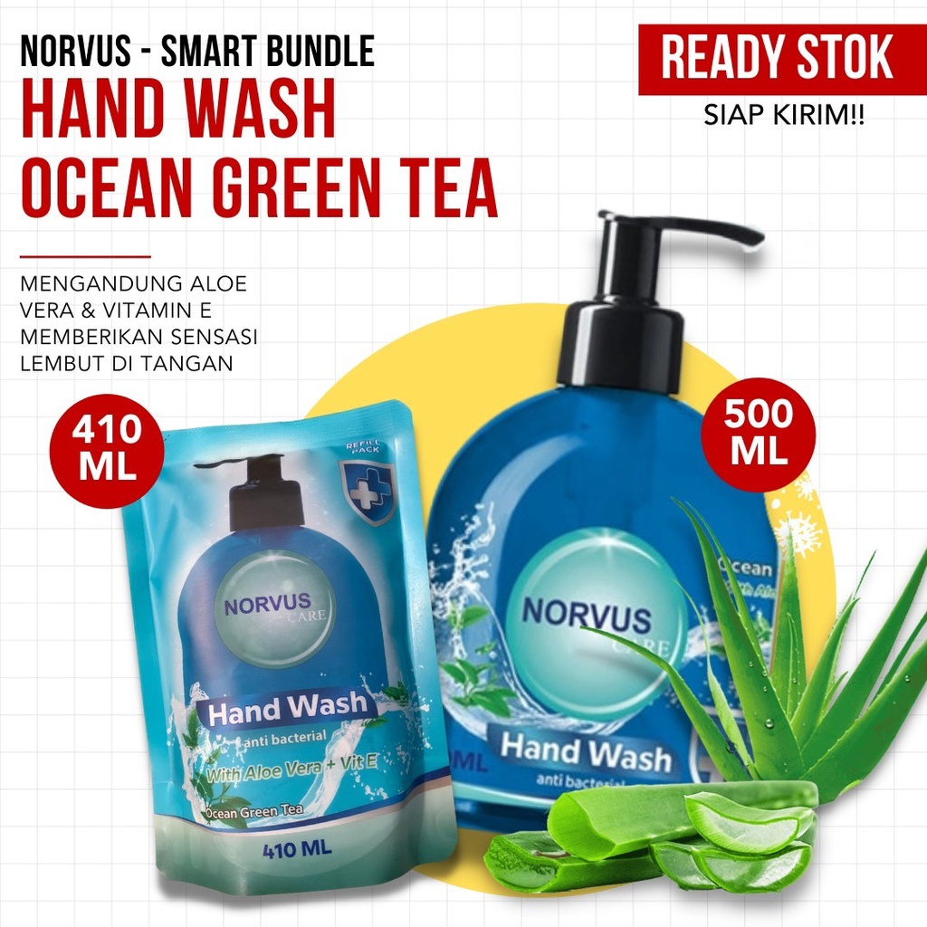 NORVUS Care Hand Wash - Bundle botol 500 ml + (2X) Refill 410 ml - TERMURAH