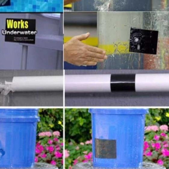 

Lakban Anti Bocor tambal kolam renang, pipa, paralon, ember