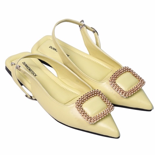 LAPEPA YUK - Dunkenstock KALEA Sepatu Sandal Wanita Flatshoes 1cm Size 36 - 40 Tidak Licin Flat Shoes untuk Kerja Kantoran Kuliah Casual Belezza 37 38 39 Warna Yellow Kuning Belleza Kekinian Premium Terbaru Shoes Ori Original Mall Official Store