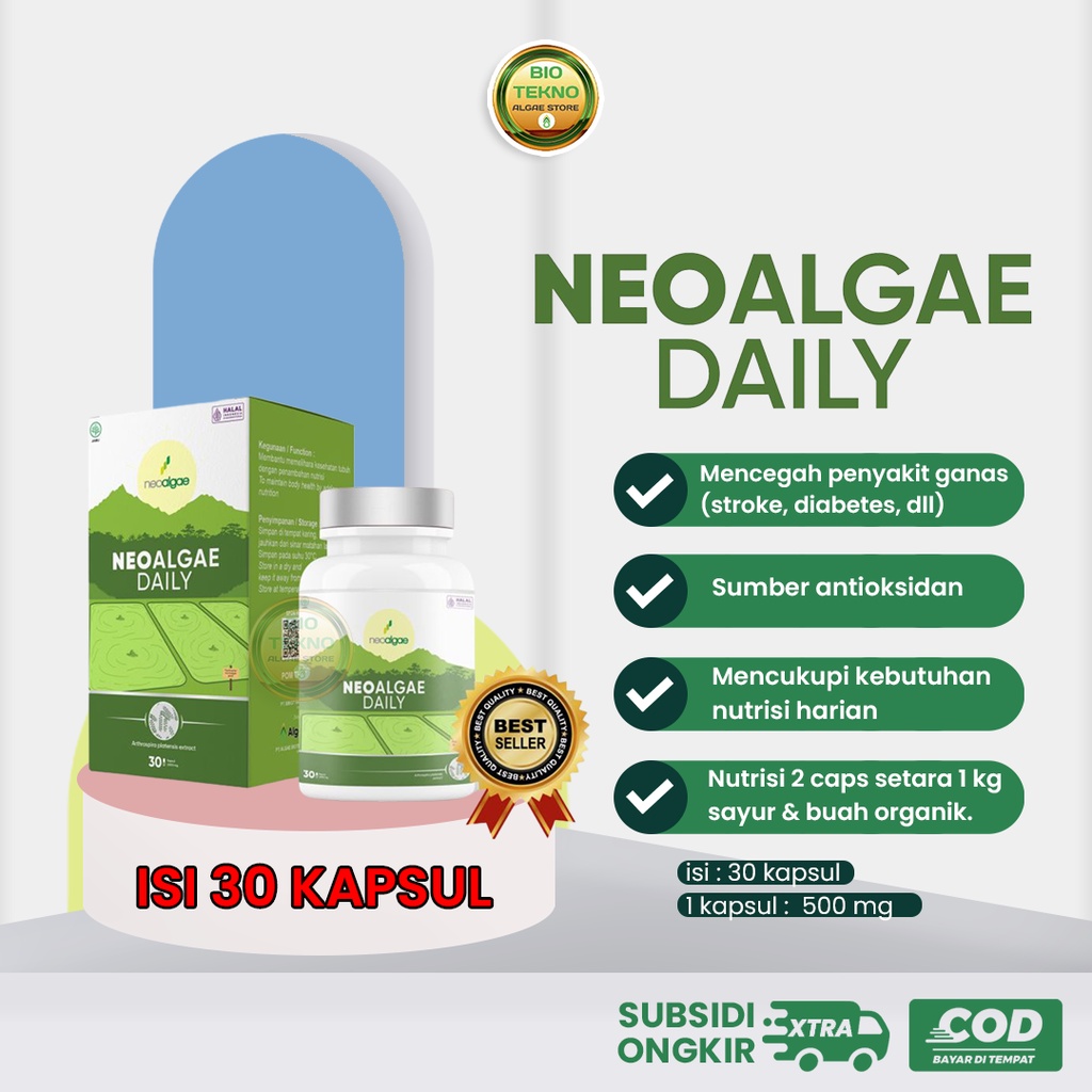 Jual DIJAMIN ORI !! Neoalgae Spirulina isi 30 Kapsul Suplemen