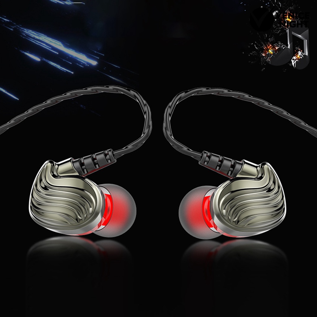 (VNEP) (Berkabel) Universal 3.5mm Plug Warna Solid Earphone In-ear Bass Berat dengan Mikrofon