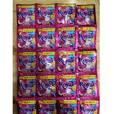 ROYALE PEWANGI SOFTENER PAKAIAN 1 RENCENG ISI 12