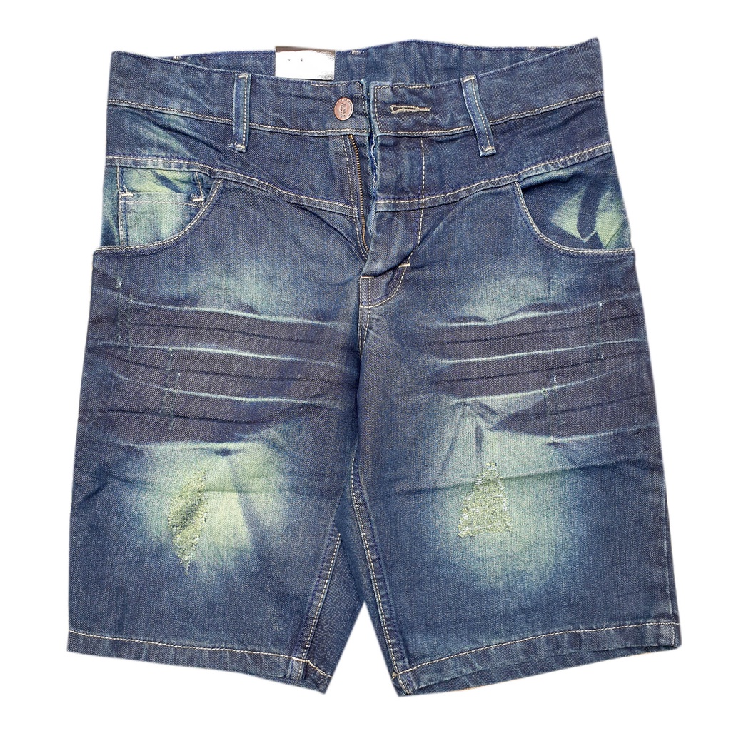 Celana Jeans pendek original premium non strech halus motif wiscer terbaru-greenwosh