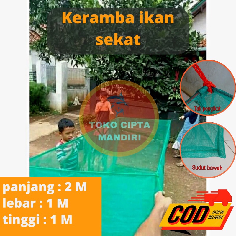 keramba ikan kecil hapa ikan kasa hijau 2x1x1
