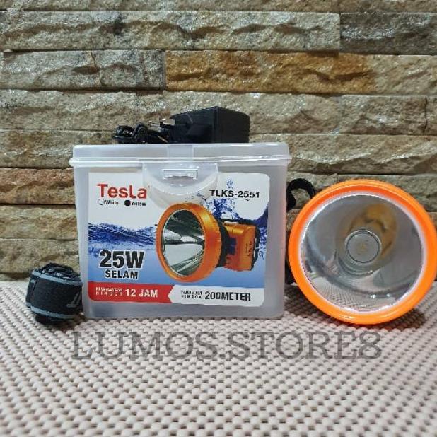 Ez77A Senter Kepala Selam 25 Watt Tesla Cahaya Kuning / Putih Tlks -