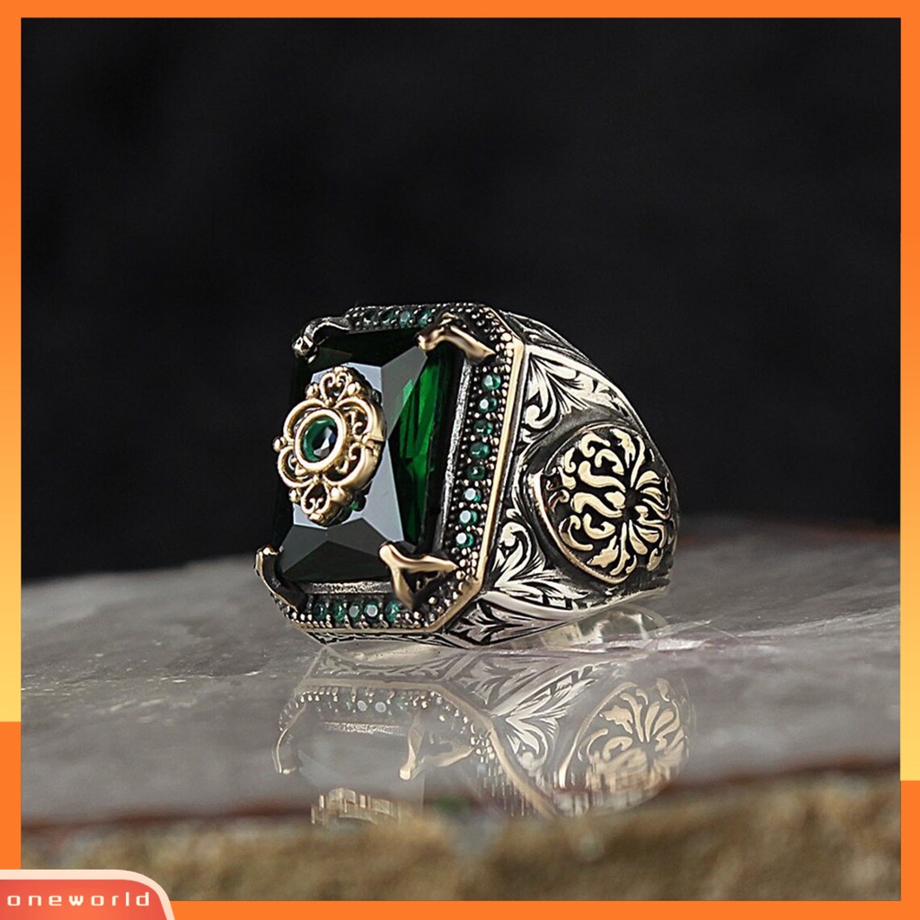 Cincin Bentuk Geometris Bahan Stainless Steel Gaya Vintage Untuk Pria Dan Wanita
