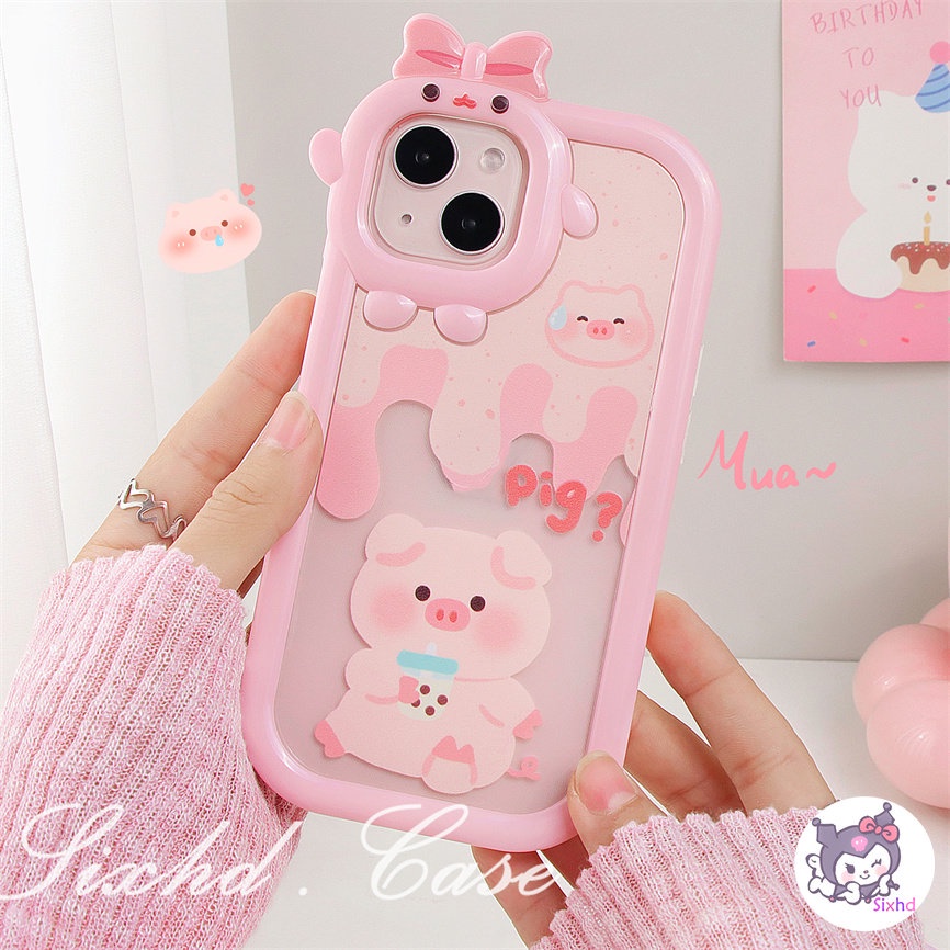 Redmi 12C 10C 10A 9T Note 11s 10s 11 10Pro 9A 9C A1 A1+ Xiaomi 12 11Lite Poco X3Pro NFC F3 M3 M4Pro 5G 3D Small Monster Phone Casing Couple Cute Pink Pig Phone Case Soft Cover