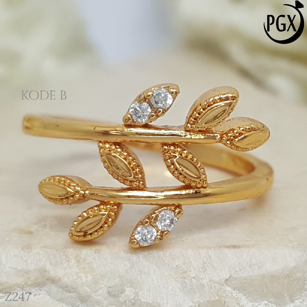 PGX Cincin Xuping Wanita Perhiasan Lapis Emas Aksesoris Fashion Premium - Z247