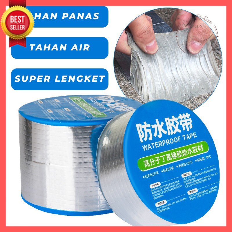 GOS -D104-  Lakban 5cmx5m Aluminium Foil Butyl Super Waterproof Tape - Lakban Anti Bocor Lem Anti Air Tambal Silver