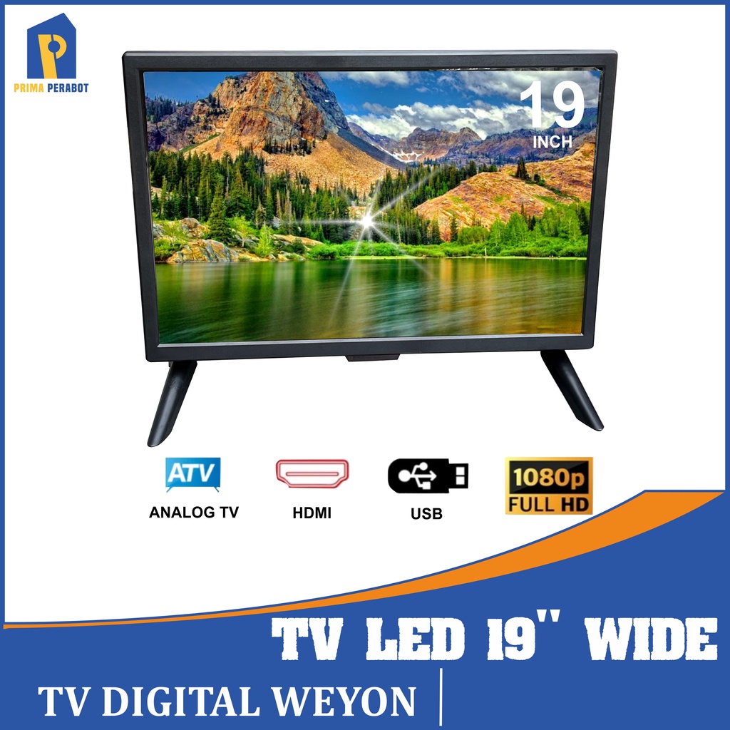 Televisi TV LED Digital 19 Inch USB Movie VGA HDMI Weyon