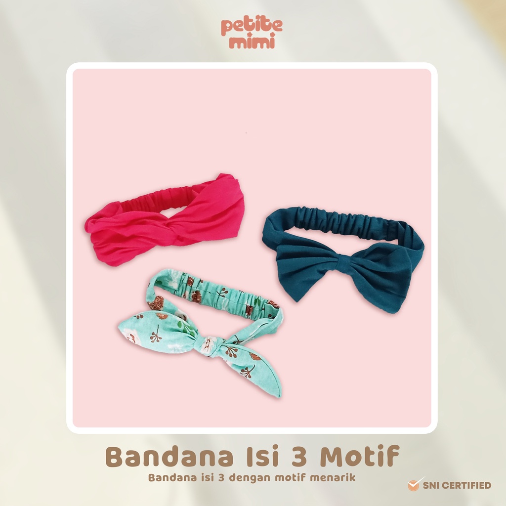 ♥BabyYank♥ Petite Mimi Baby Headband Bandana Bando Ikat Bayi Isi 3