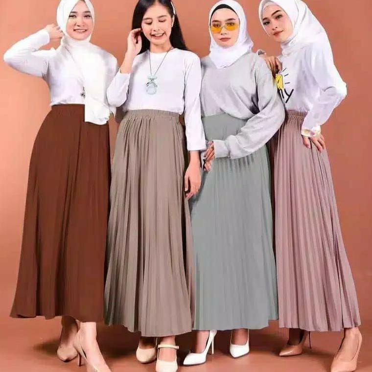 GRATIS ONGKIR [BISA COD] ROK Plisket lipit Besar 95 cm /plate skirt murah /Rok Plisket premium ❅ 895