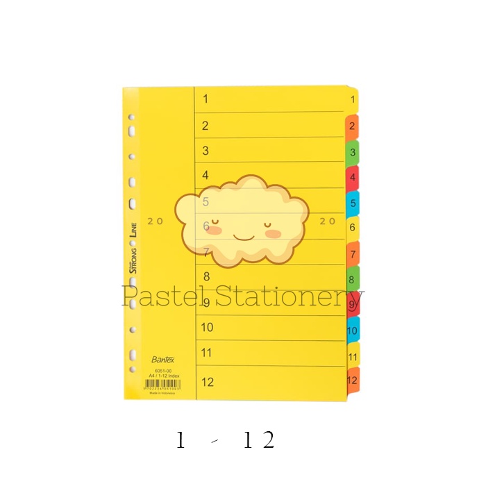 

Pembatas Ordner Bantex Angka 1-12 A4 6051 - Cardboard Index & Divider
