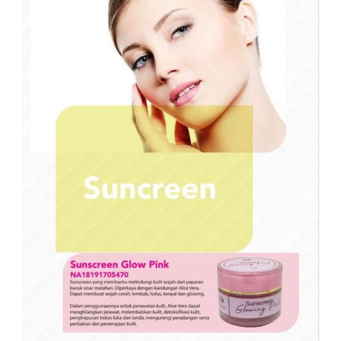 SUNCREEN GLOWING PINK|Cream Siang BPOM| by NEW NSSKIN