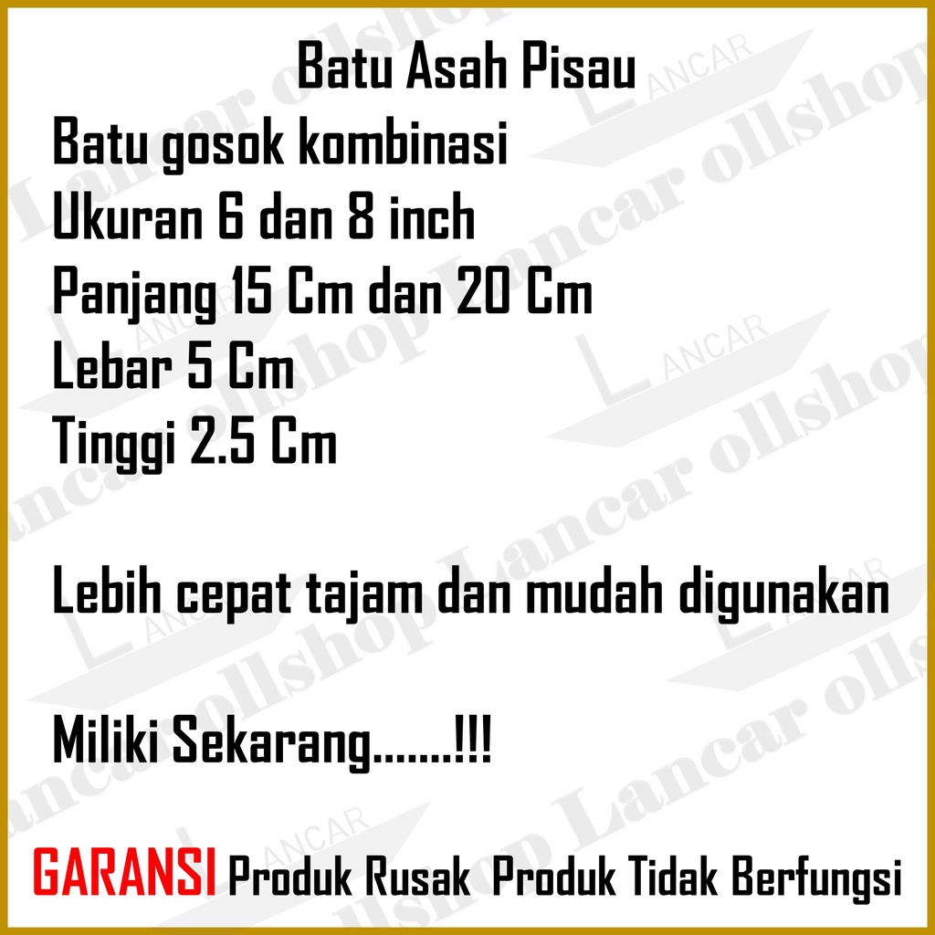 Batu Asah Gosok Ungkal Pisau Kombinasi