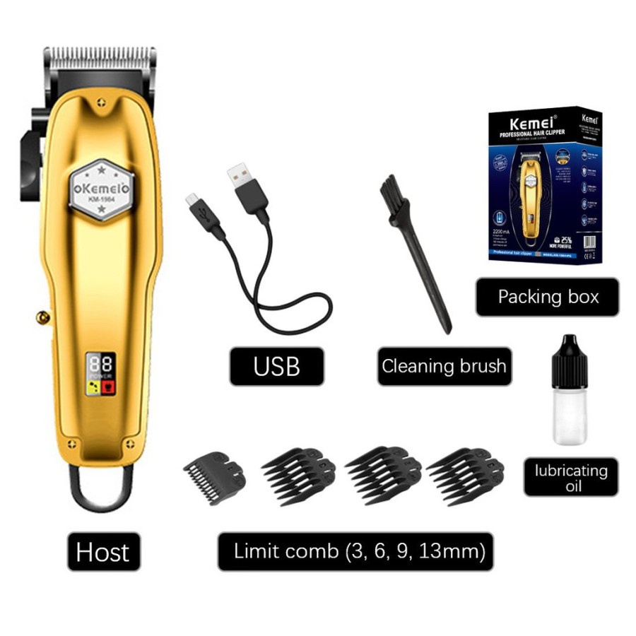 COD MESIN CUKUR RAMBUT PROFESSIONAL KEMEI KM-1984+PG / ALAT CUKUR RAMBUT KEMEI KM-1984 / CUKURAN RAMBUT KEMEI KM-1984