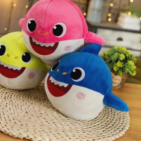 Kado Mainan Anak Baby Shark Dancing Singing / Mainan Boneka Baby Shark - BLUE
