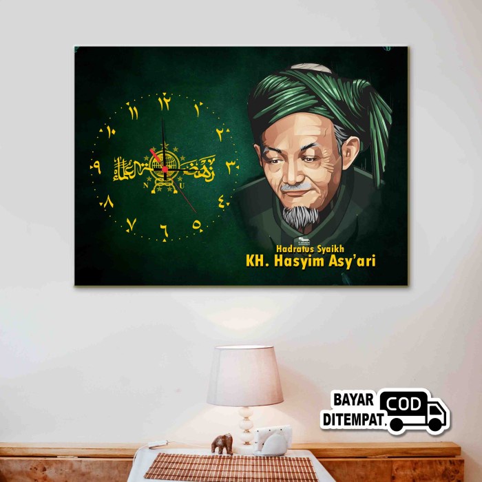 Hiasan Jam Dinding Nahdatul Ulama Nu Banser Nahdiyin Kh.Hasyim Asy'Ari