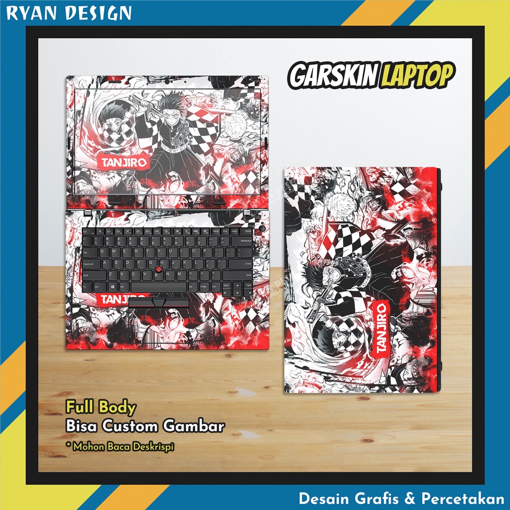 Jual Garskin Laptop Full Body Tanjiro Stiker Laptop Anime Demon Slayer