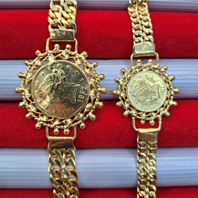 Gelang Matahari Tempahan Wanita Lapis Emas