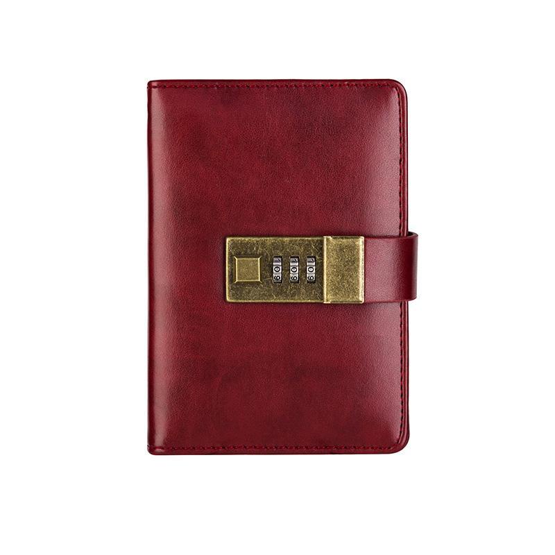 ✾◄∋Sera CAGIE/Cage retro password book with lock diary portable hand account carry-on plan buku saku A7 sederhana ini