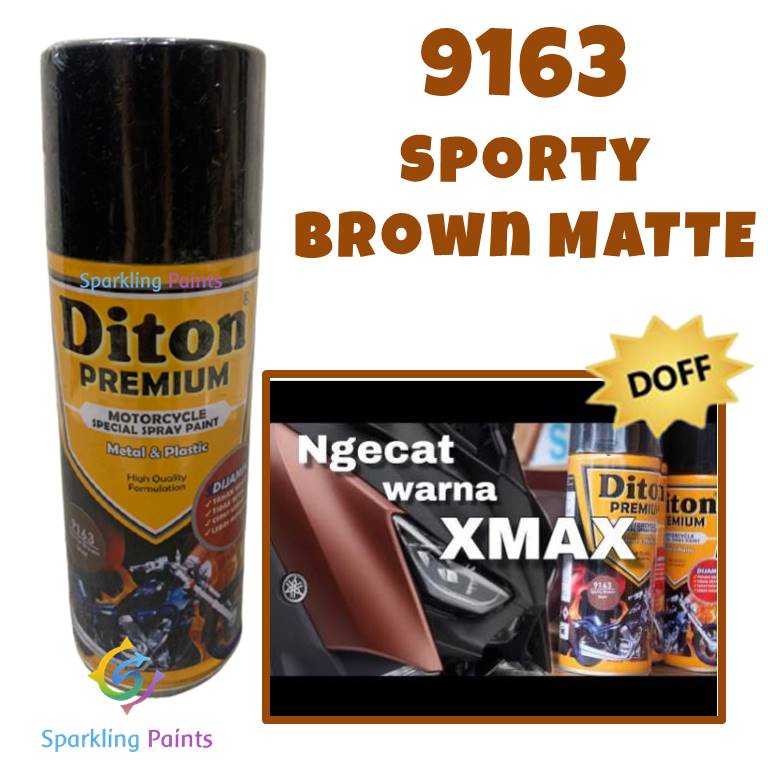 Pilox Diton Premium Sporty Brown Matte 9163 400ml Coklat Tua Gelap Doff Dof Dop Nmax Cat Semprot