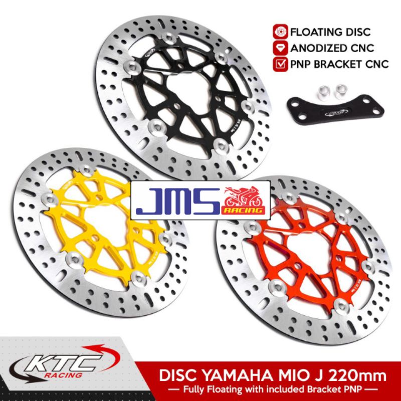 piringan disc ktc racing plus breket 220mm bulat dan kembang beat pop beat karbu beat street beat deluxe genio Scoopy Mio j mio m3 Mio 125 z Mio soul gt115/125 Vario 125 Vario 150 fazzio gear 125