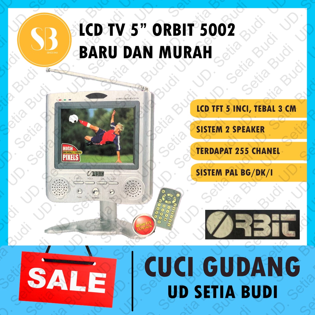 Monitor Mobil TV LCD TFT 5&quot; Orbit 5002 Resolusi Tinggi Baru dan Murah