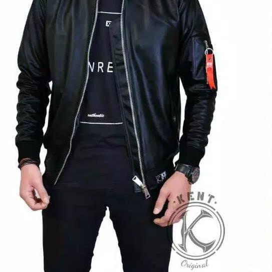 Jaket Kulit Pria Import Original Jaket Casual Keren Terbaru Murah - Hitam