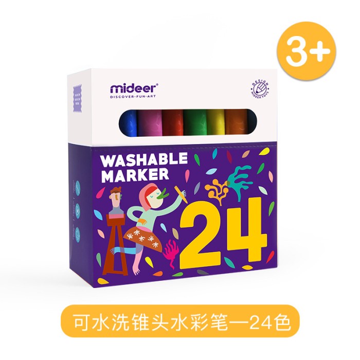 

TweedyToys - Mideer Washable Marker isi 24 warna