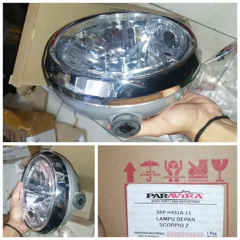 Reflektor lampu depan scorpio z old lama