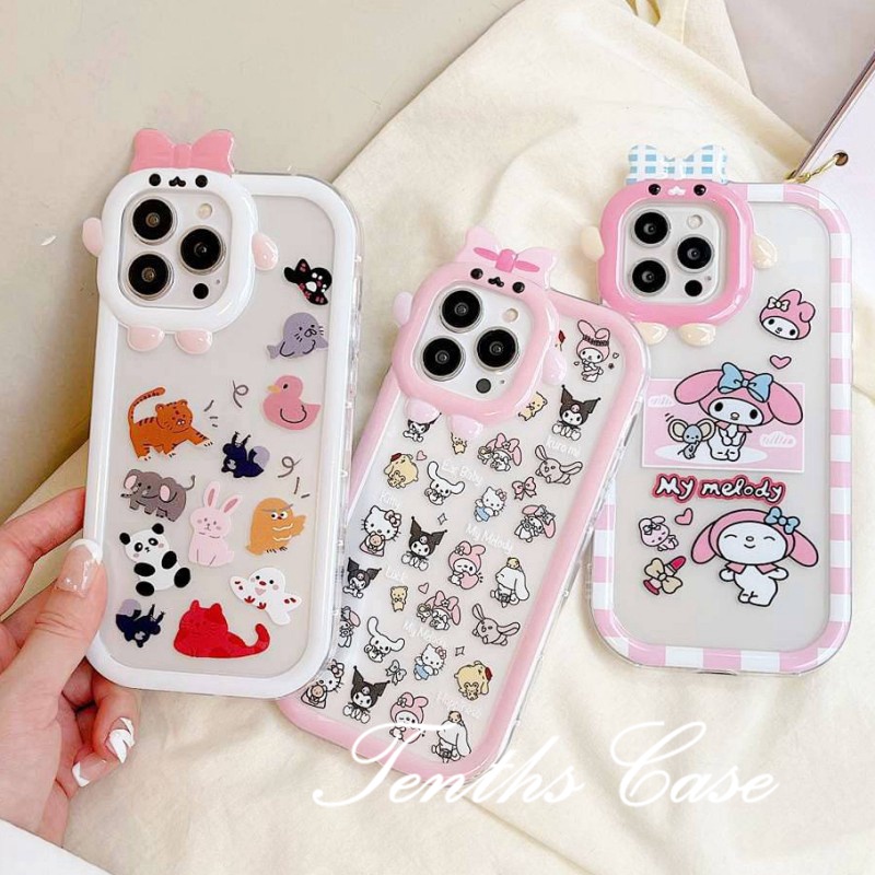 Oppo A78 A17 A17K A57 A77s A76 A96 A16 A16s A15 A15s A16k A16e A74 A54 A95 A94 A5 A9 2020 Reno 7Z 6 5 A3s A12e A5s A12 Full Layar Small Animal Phone Case Soft Cover Pelindung