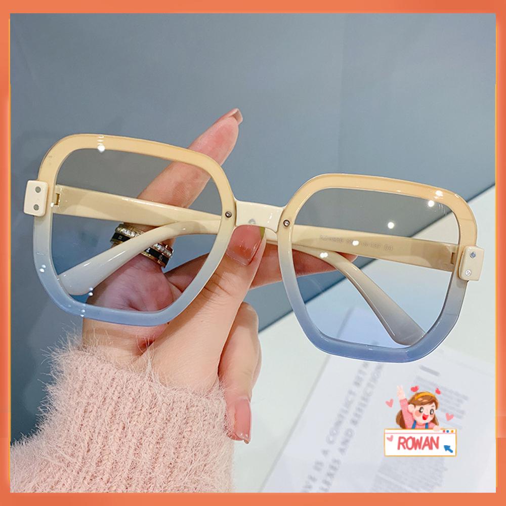R-flower Kacamata Hitam Oversized UV400 Frame Kotak Untuk Wanita