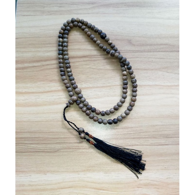 Tasbih Buddha Kayu Gaharu Papua tali hitam 9mm