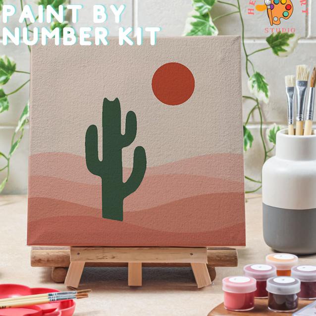 

Paint by number lukisan gurun dessert canvas 20x20 cm / painting kit - dessert02, 15x15cm
