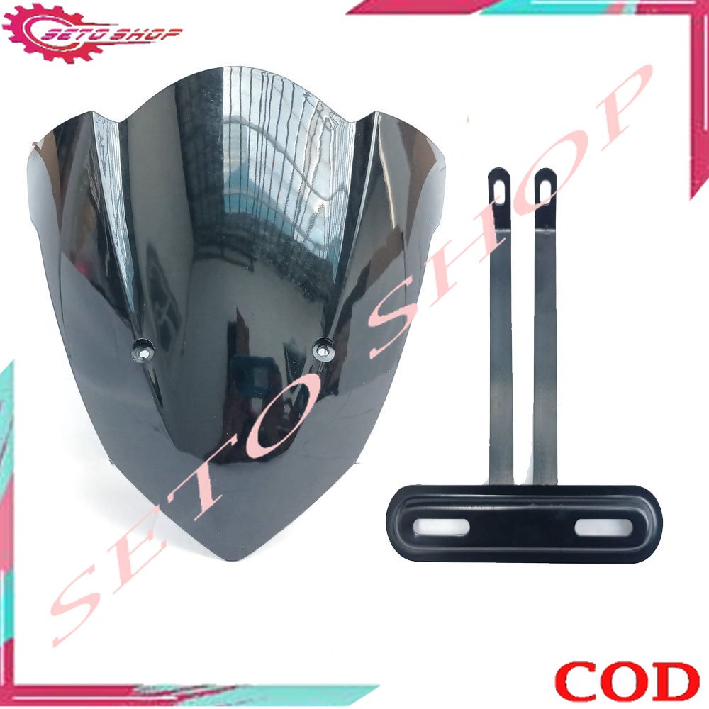 Visor Vixion New Model Ninja 2013 2015 Hitam plus Dudukan Plat Nomor - SETO SHOP 45