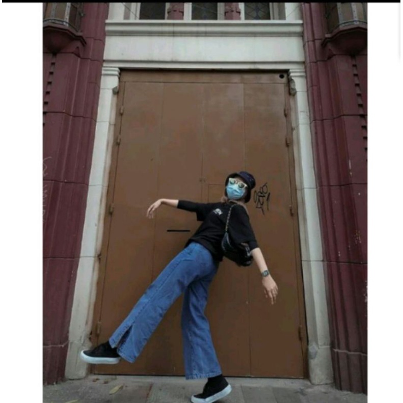 KULOT JEANS BELAH SAMPING PREMIUM//CELANA KULOT HW BELAH