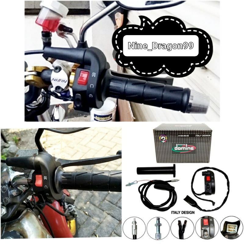 Gas Spontan KSR + Handgrip Grip Kaze + Jalu Stang PCX Chrome Kawasaki Paket Murah Universal