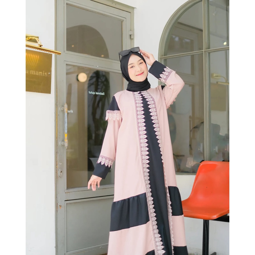 DRESS ABAYA - ZOLA ABAYA DRESS - DRESS KONDANGAN ABAYA HITAM REMAJA